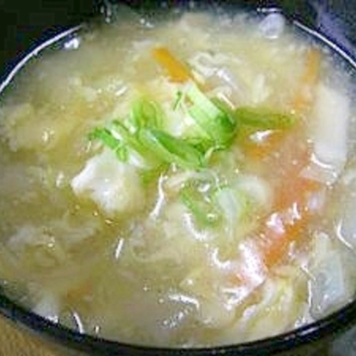 残り物野菜で…野菜たっぷり!中華卵スープ!